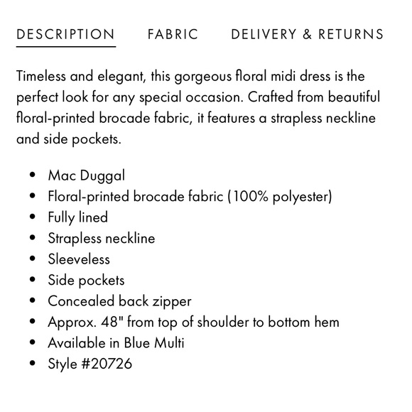 NEW Mac Duggal Strapless Brocade Midi Dress - Picture 16 of 16